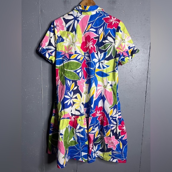 Donna Morgan Bright Colored Floral Midi Dress with Pockets . Size 12 - Picture 2 of 7